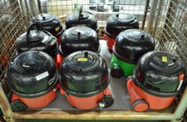 8x Red & 1x Green Henry Vacuum Cleaners - 240v no hoses or accessories