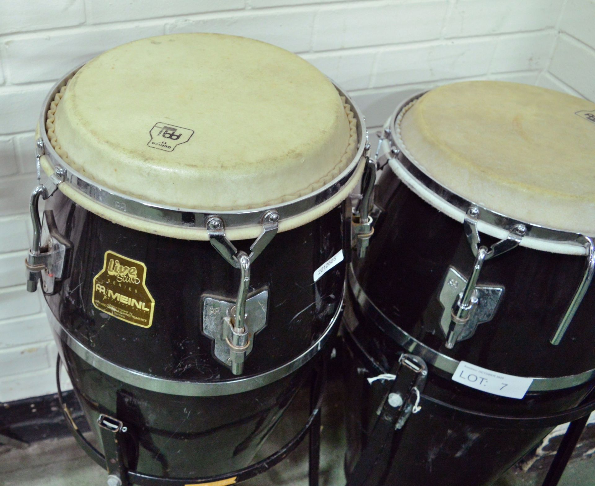 Roland AA Meinl Congas With Stands - Image 2 of 4