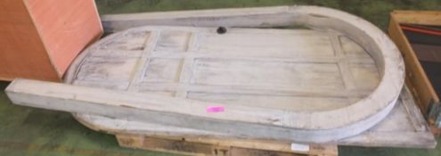 Large Wood Door & Frame - Distressed Effect - Door Dimensions - H7ft x W1020mm