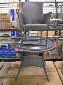 Foldable Glass Table, Rattan Base Glass Table & Rattan Outside Chair