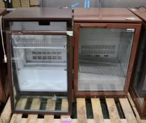 2x Single Door Display Fridges - L600 x D500 x H900mm - 1 Door Needs Repair