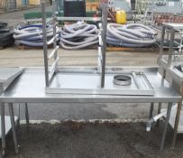 5ft stainless prep table, stainless 3ft waste table