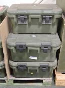 5x Cambro Plastic Food Containers - Green - L650 x W440 x H310mm