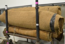 5x Rolls of Hessian matting - 6ft wide - unknown lengths