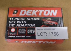 Dekton 11 piece hex set with 1/2 inch adaptor