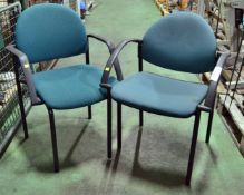 2x Metal Base Arm Chairs