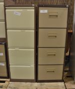 2x 4 Draw Filing Cabinets W 470 x D 620 x H 1320 mm