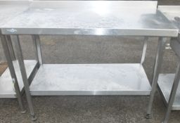4ft stainlesss prep table with under shelf