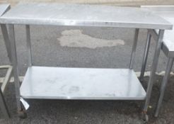 Mobile stainless table 4ft with under shelf