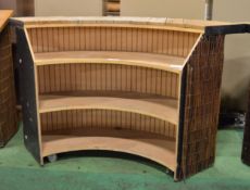 3 Shelf curved wooden bar assembly