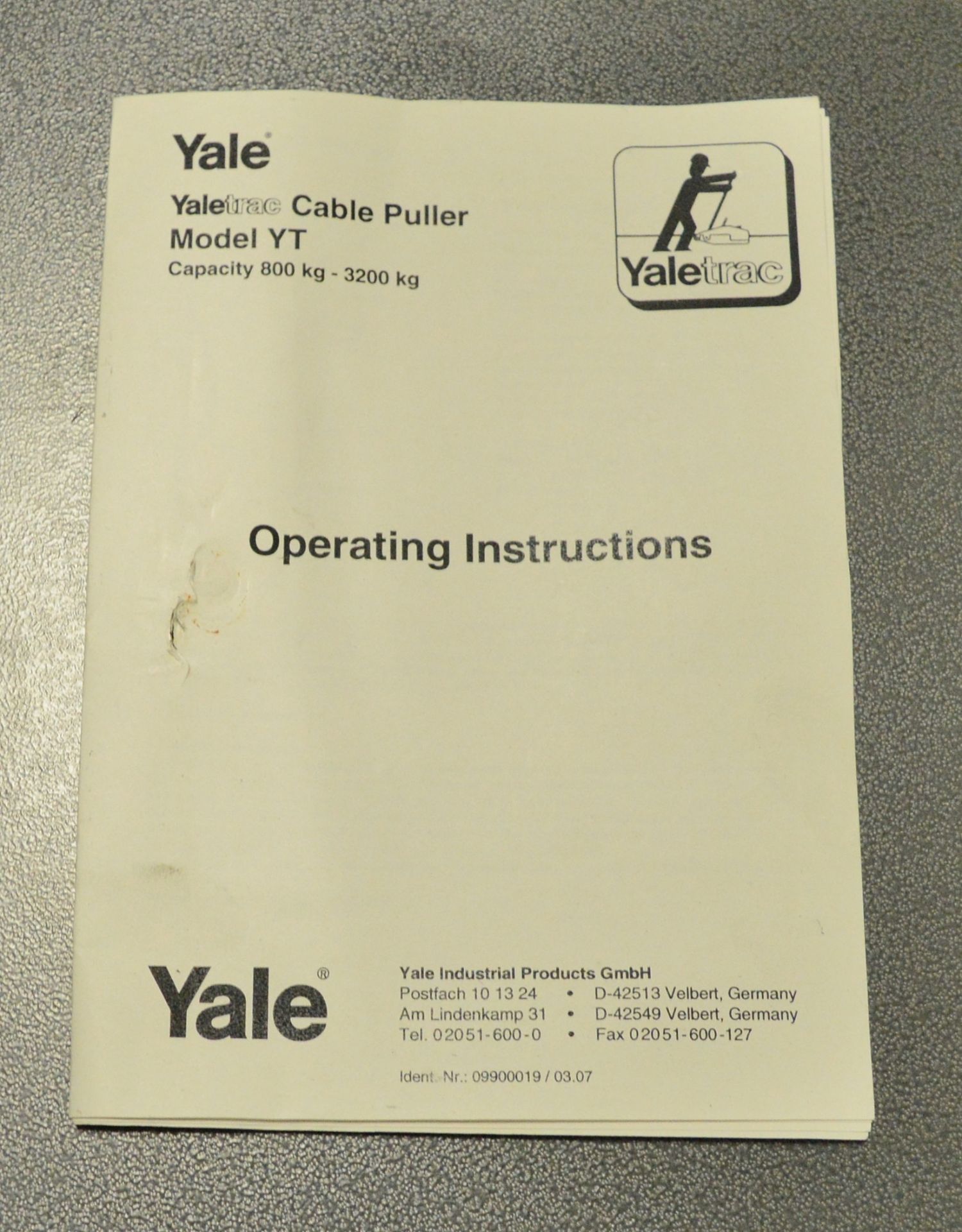 Yale Trac Rachet Puller Cable Model YT WLL 800-3200Kg - Image 3 of 4