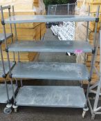 4 shelf mobile catering rack