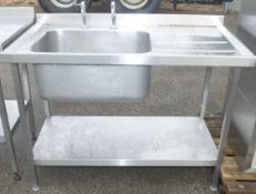 3ft stainless sink single drainer