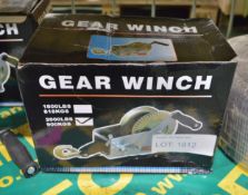 Hand Gear Winch - 2000lb Capacity