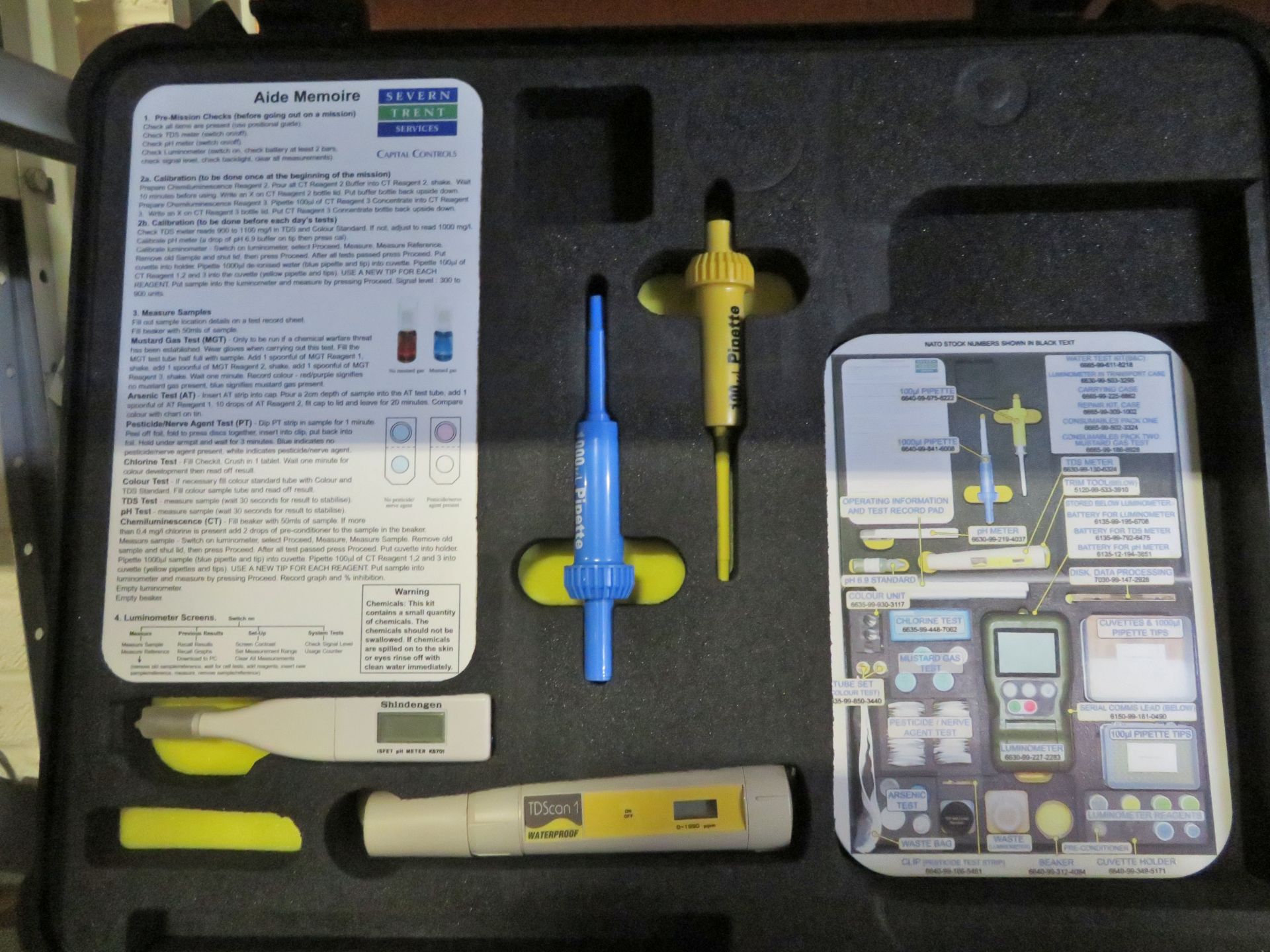 Severn Trent water testing kit in heavy duty carry case - incomplete - Image 3 of 3
