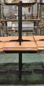 2x Wood Effect Table with Black Metal Base 600 x 600mm