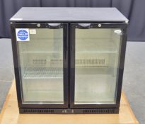 Elstar EM231H Black Back Bar Bottle Cooler with Twin Hinged Doors - 240v Single Phase