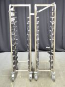 2x Stainless Steel 12 Shelf Tray Trolley - L430 x W570 x H1680mm