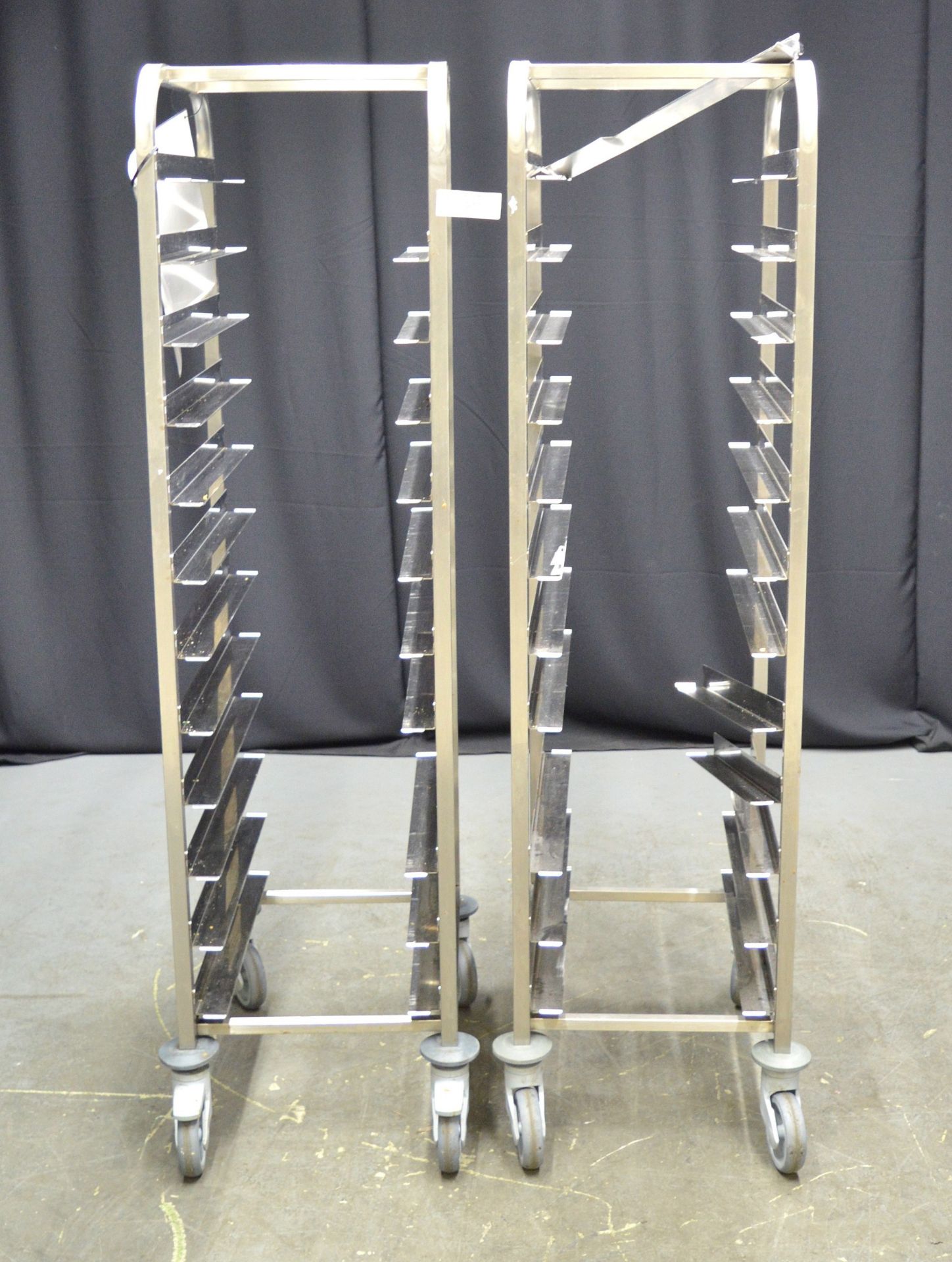 2x Stainless Steel 12 Shelf Tray Trolley - L430 x W570 x H1680mm