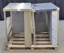 2x Stainless Steel Units with Waste Hole - L580 x W830 x H900mm