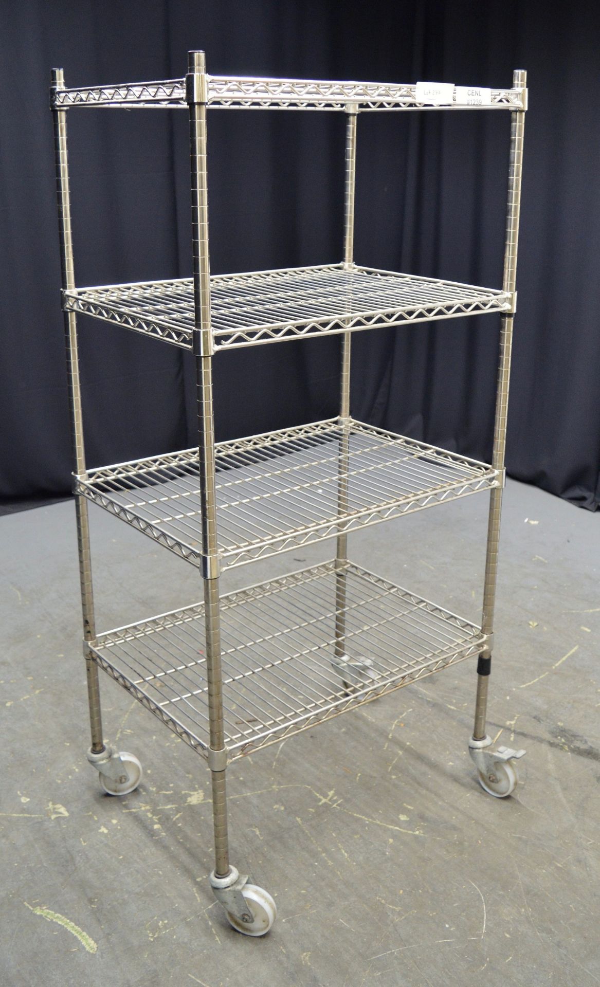 Stainless Steel 4 Tier Shelving Unit on Wheels - L745 x W540 x H1600mm - Image 2 of 3