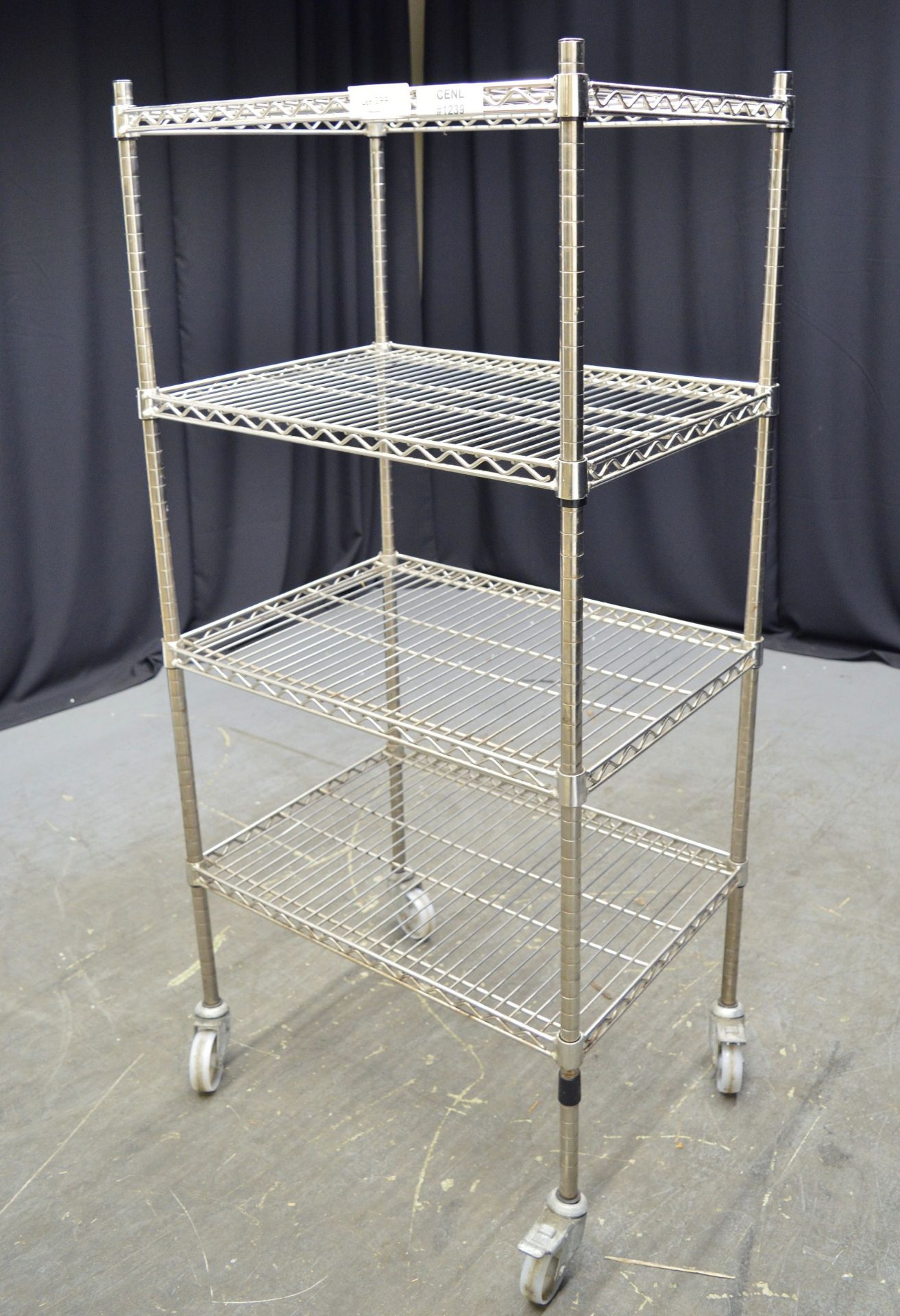 Stainless Steel 4 Tier Shelving Unit on Wheels - L745 x W540 x H1600mm - Image 3 of 3
