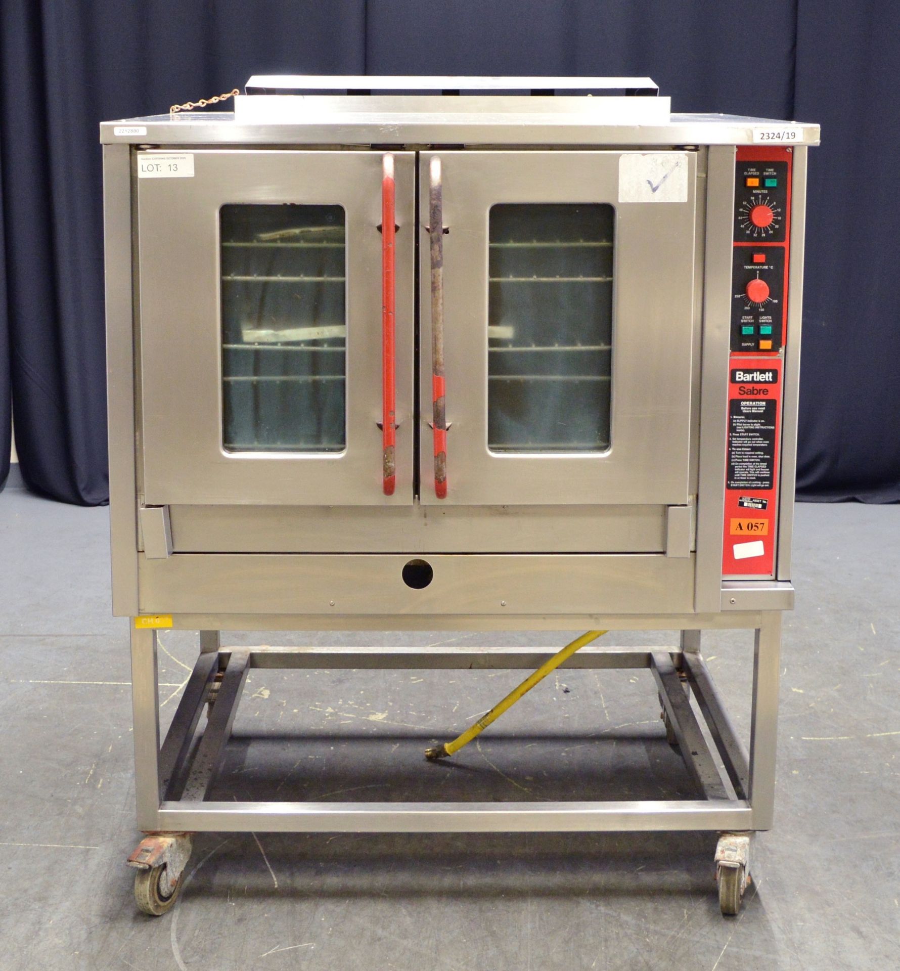 Bartlett Sabre Gas Convection Oven on Stainless Steel Trolley - L1150 x W1000 x H1460mm