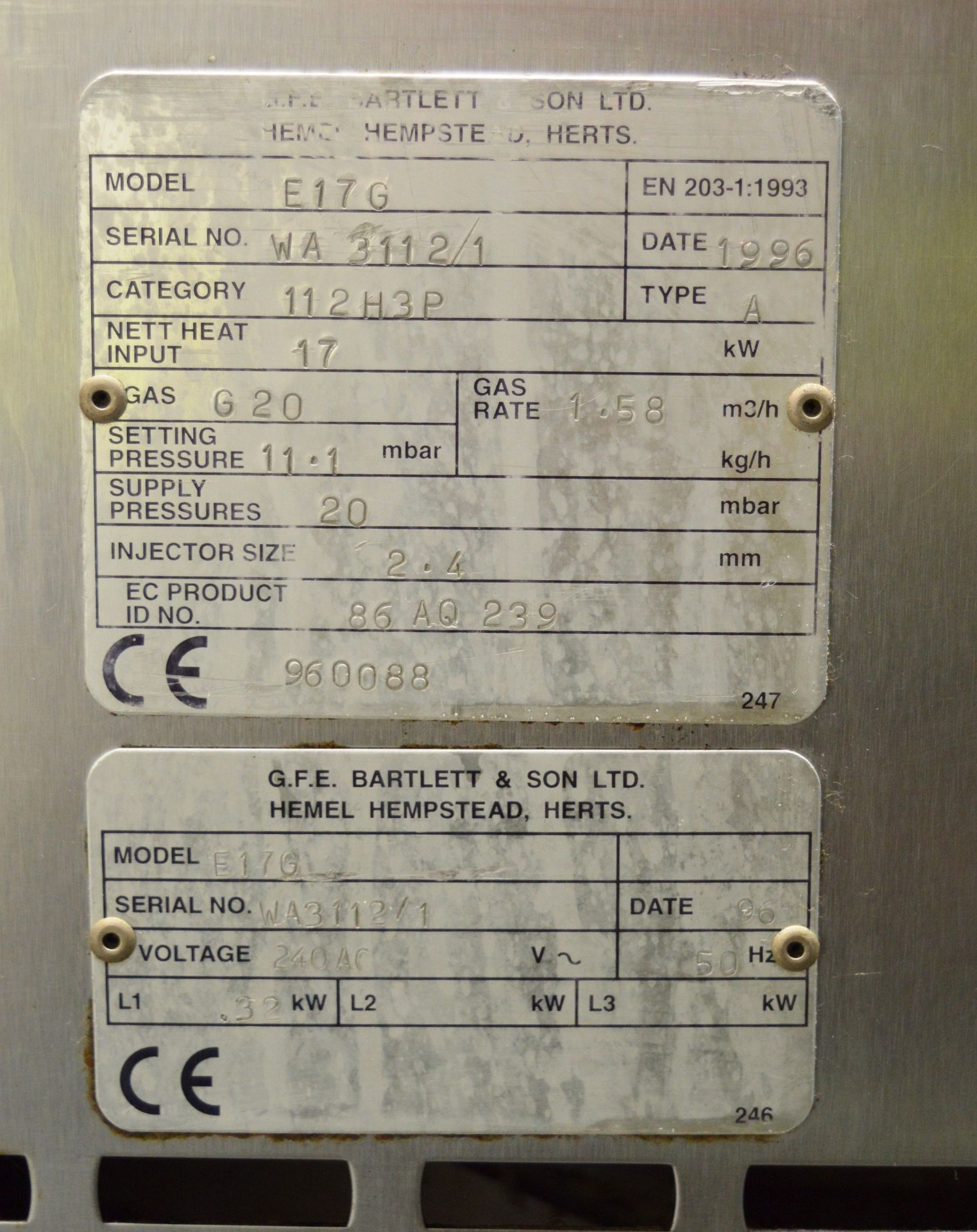 Bartlett Sabre Gas Convection Oven on Stainless Steel Trolley - L1150 x W1000 x H1460mm - Image 6 of 8