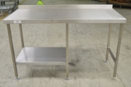 Stainless Steel Preparation Table with Half Bottom Shelf - L1500 x W650 x H930mm