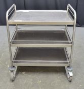 Stainless Steel 3 Tier Serving Trolley - L820 x W530 x H960mm