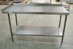 Stainless Steel Preparation Table with Bottom Shelf - L1480 x W660 x H970mm