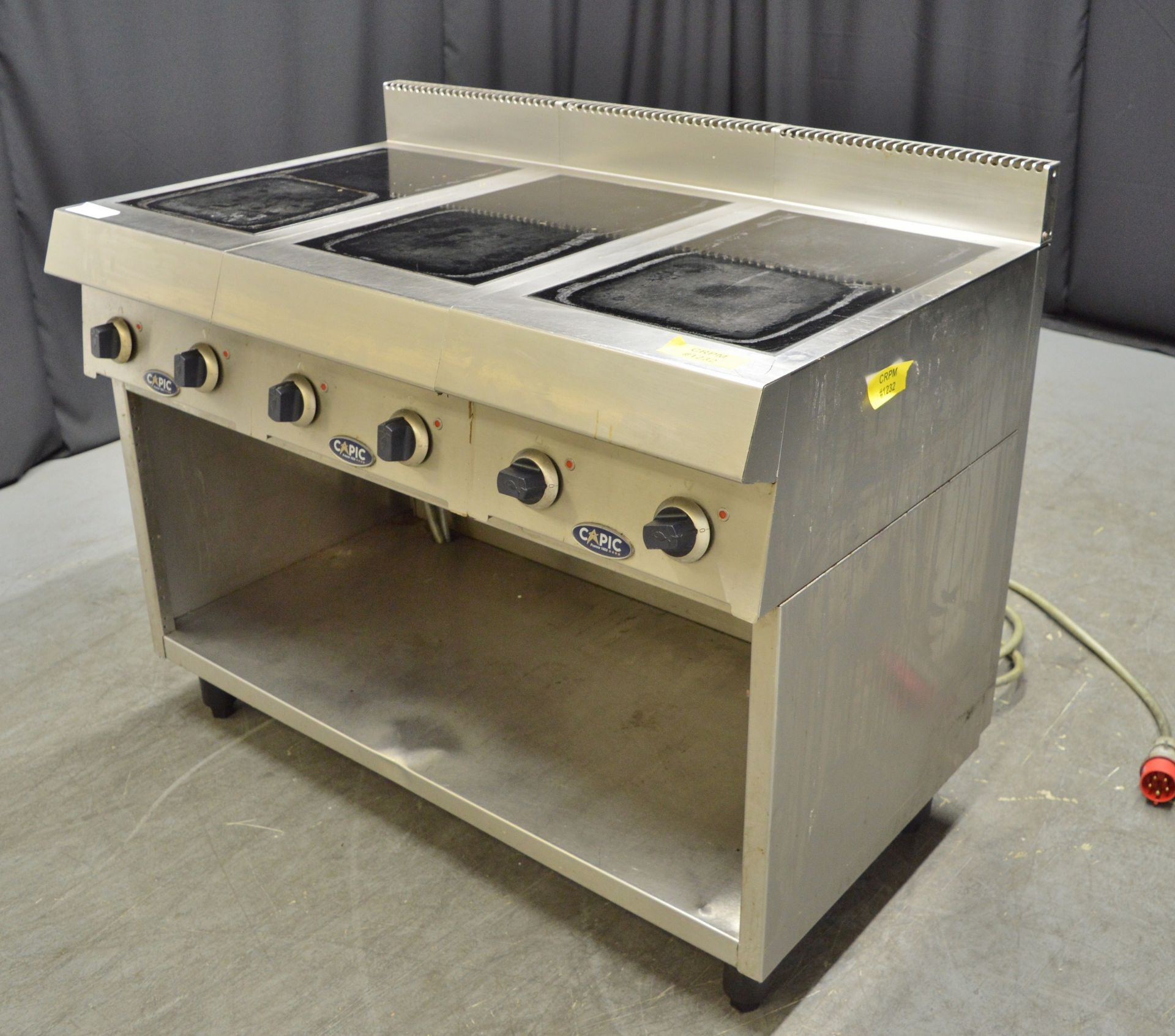 Triple Capic Hot Plates - 415v 3-Phase on Stainless Steel Unit - L1200 x W650 x H620mm - Image 3 of 6