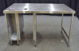 Stainless Steel Preparation Table with Waste Hole & Storage Compartment - L1460 x W850 x H