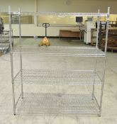 Stainless Steel 4 Tier Shelving Unit - L1360 x W610 x H1650mm