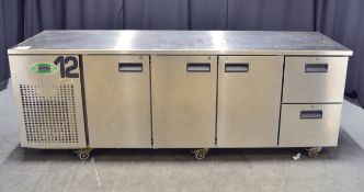 Foster Stainless Steel 3 Door & 2 Drawer Under Counter Refrigerator Unit on Wheels L2315 x