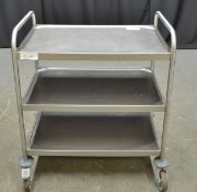 Stainless Steel 3 Tier Serving Trolley - L820 x W550 x H960mm