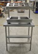 Stainless Steel Preparation Table - L900 x W700 x H900mm & Moffat Conduits D2CC - L800 x W