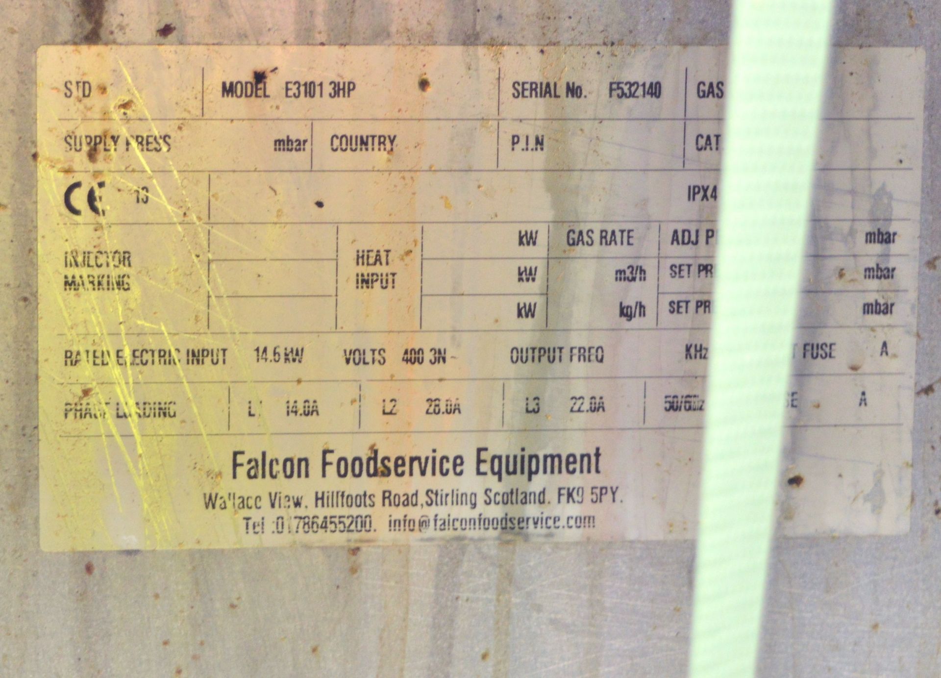 Falcon E3101 3HP 400V 14.6kW Range Cooker - Image 7 of 8