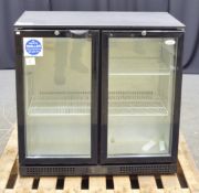 Elstar EM231H Black Back Bar Bottle Cooler with Twin Hinged Doors (Right Door Handle Broke