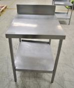 Stainless Steel Preparation Table with Bottom Shelf - L600 x W700 x H970mm