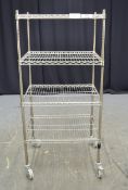 Stainless Steel 4 Tier Shelving Unit on Wheels - L745 x W540 x H1600mm