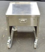 Stainless Steel Wheeled Tray with Draw - L510 x W490 x H 650mm