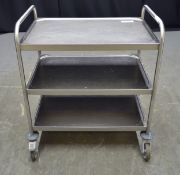 Stainless Steel 3 Tier Serving Trolley - L820 x W530 x H960mm