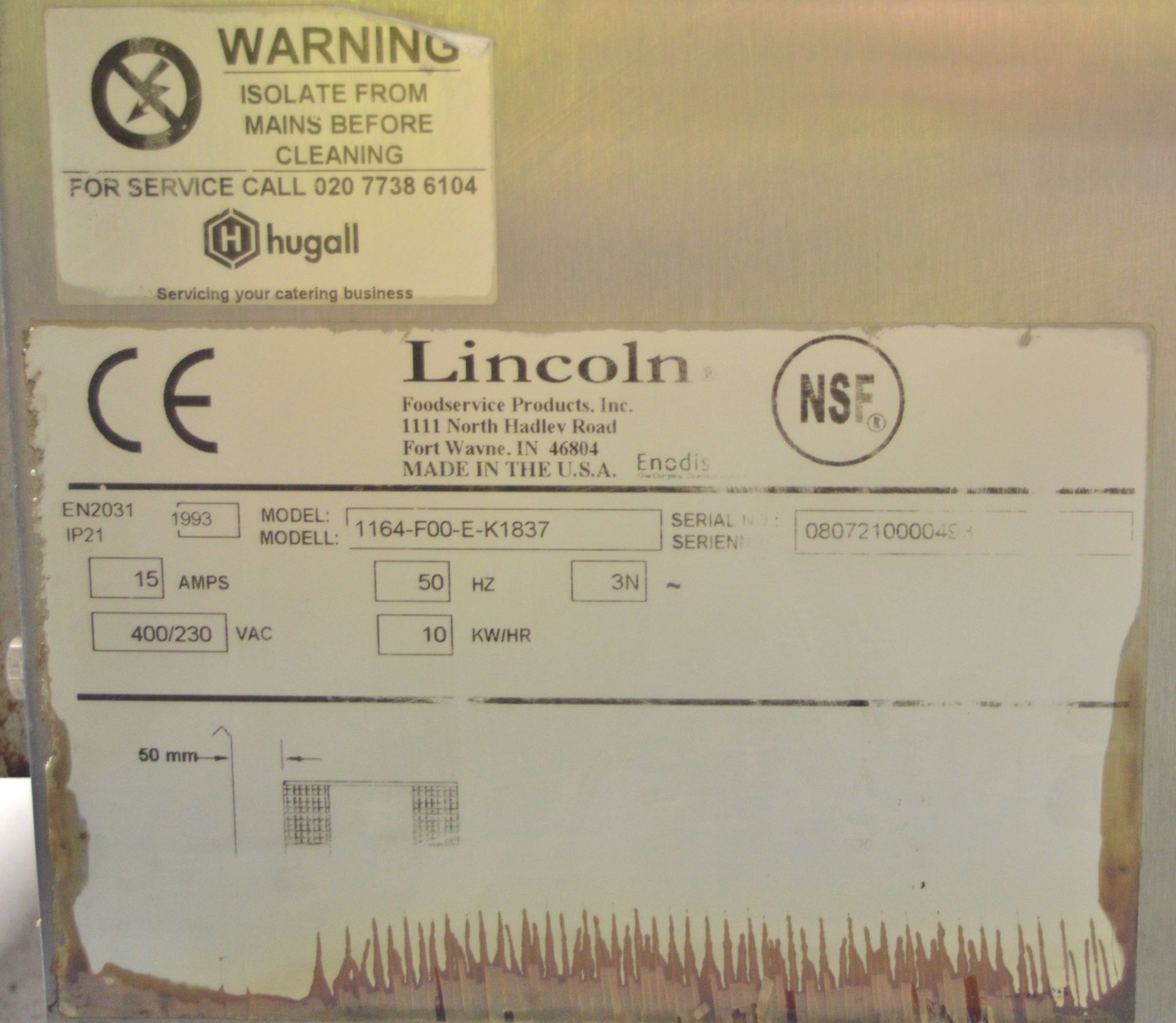 Lincoln Impinger 1100 Series Single Belt Conveyor Oven 1164-F00-E-K1837 - 400v 3-Phase - Image 6 of 11