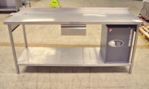 Stainless Steel Preparation Table L1800 x W600 x H920mm & Phoenix Electronic Safe