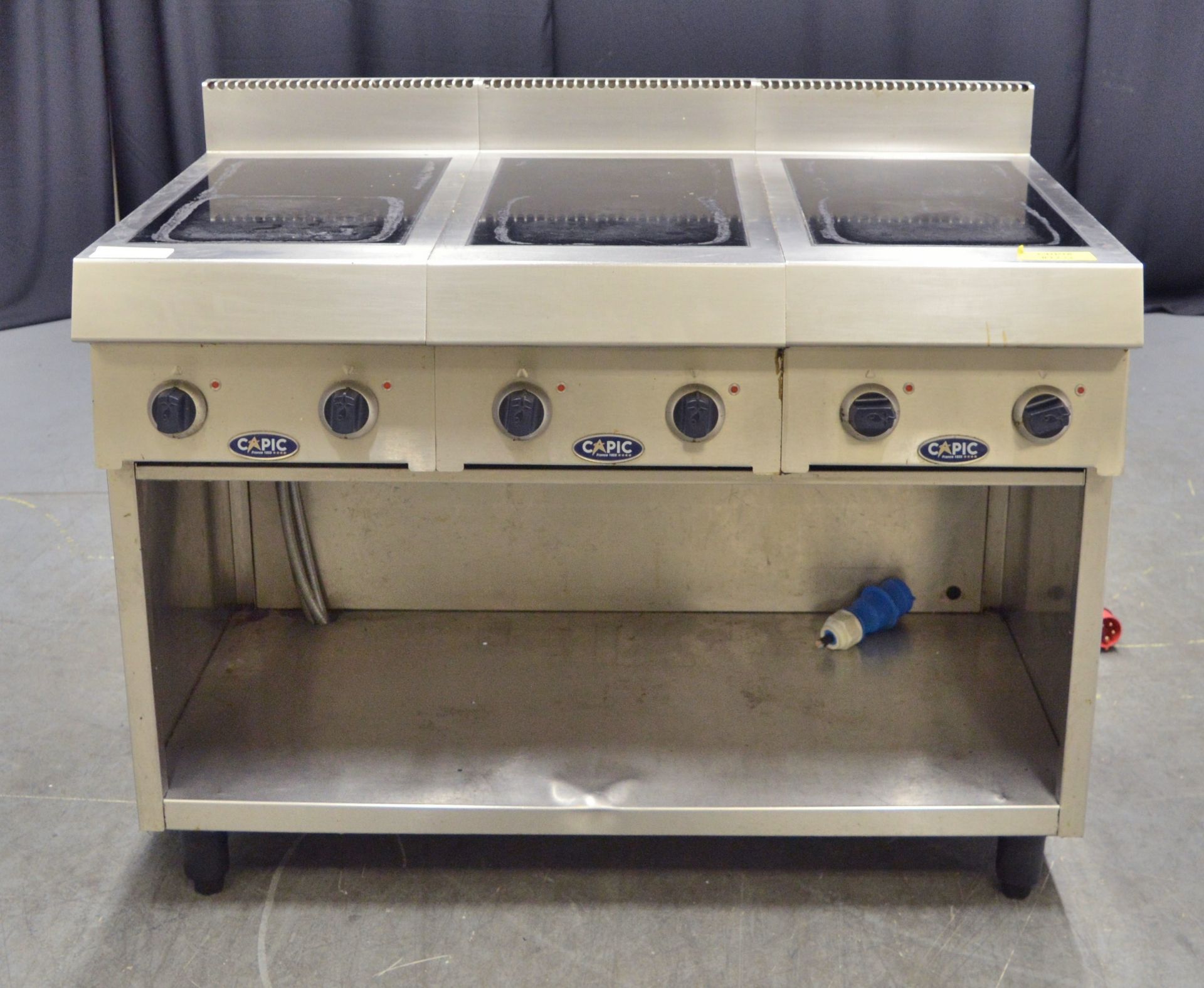 Triple Capic Hot Plates - 415v 3-Phase on Stainless Steel Unit - L1200 x W650 x H620mm