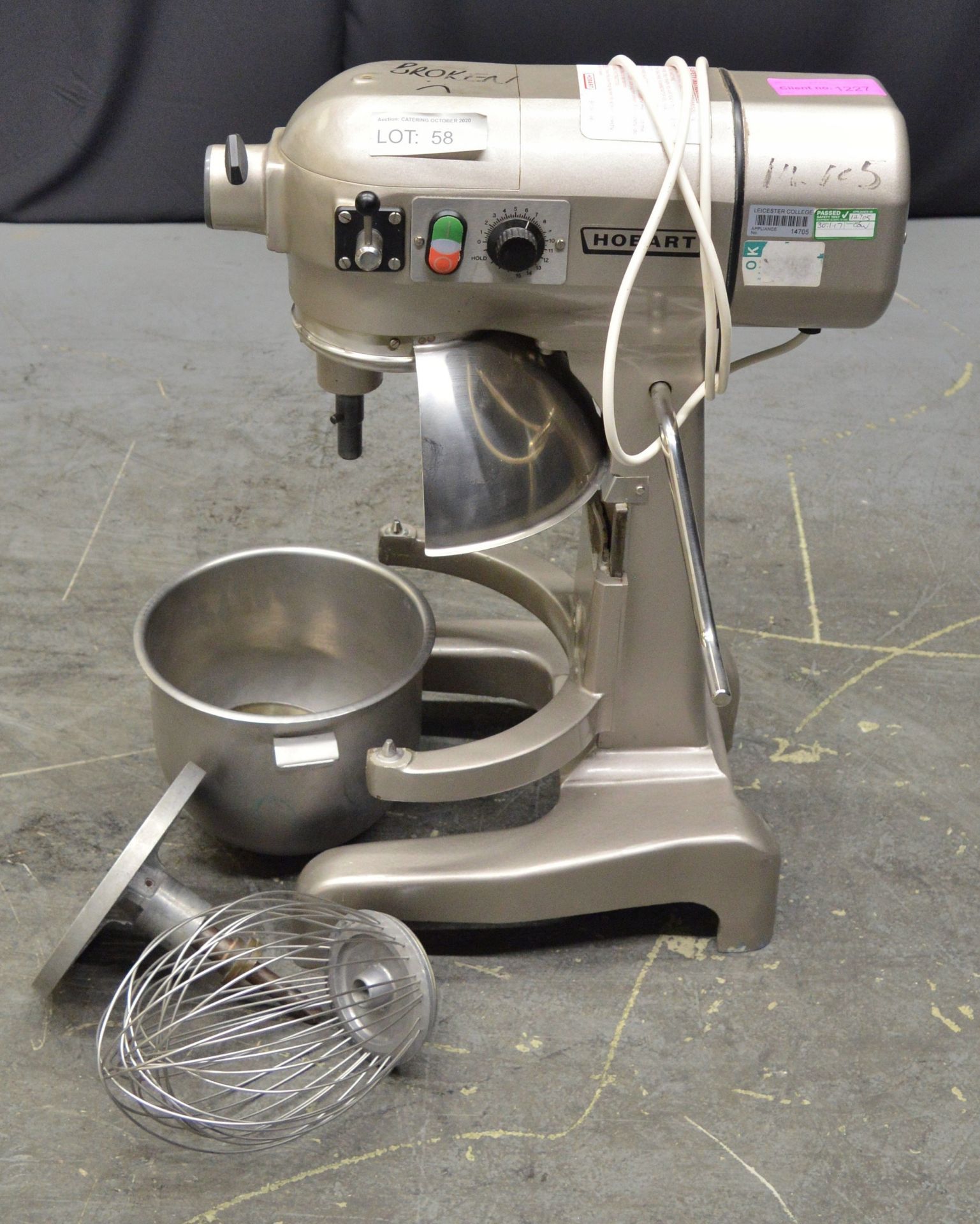 Hobart A200N Electric Mixer with Attachments (For Spares & Repairs)- 240v Single Phase