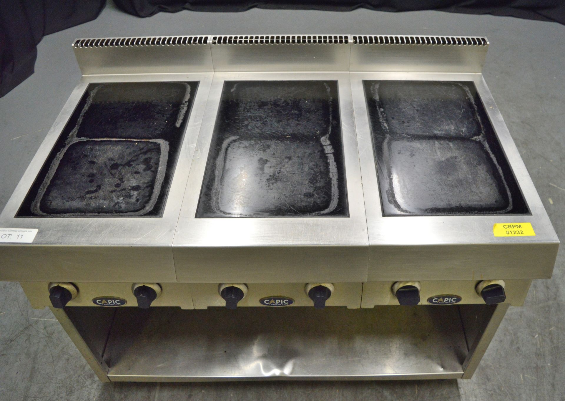 Triple Capic Hot Plates - 415v 3-Phase on Stainless Steel Unit - L1200 x W650 x H620mm - Image 4 of 6