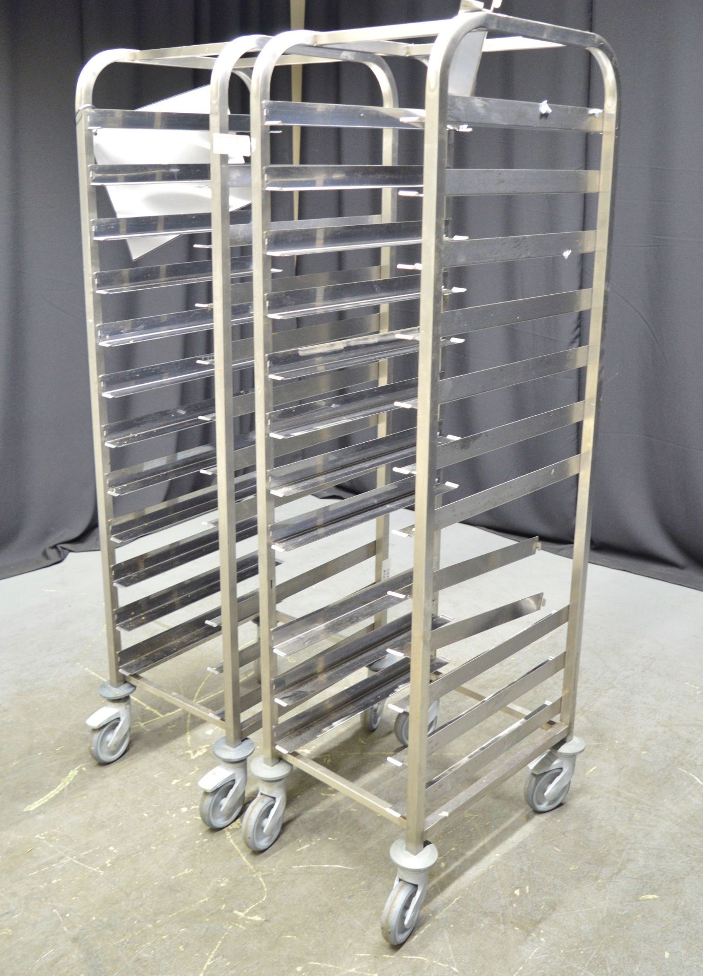 2x Stainless Steel 12 Shelf Tray Trolley - L430 x W570 x H1680mm - Image 3 of 3