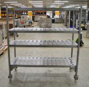 Bartlett B-Line - 4 Tier Stainless Steel Shelving Unit with Wheels - L1460 x W580 x H1640m